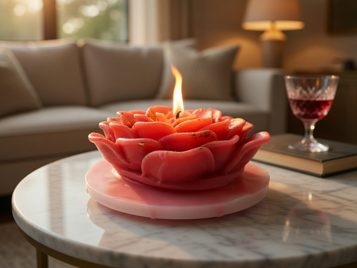 Flower scented candle