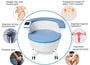 Medical device with icons and text highlighting its uses for weight loss, muscle gain, urinary incontinence, pelvic floor repair, vaginal relaxation, and sexual function.