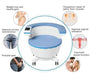 Medical device with icons and text highlighting its uses for weight loss, muscle gain, urinary incontinence, pelvic floor repair, vaginal relaxation, and sexual function.