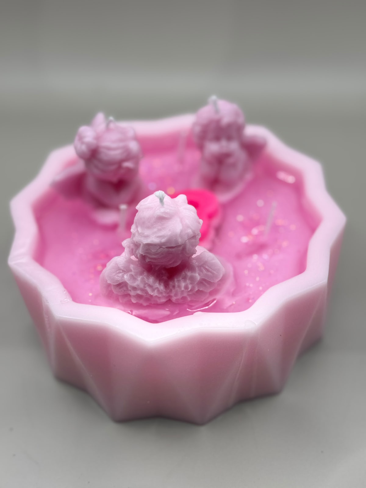 Scented candles in ceramic castings