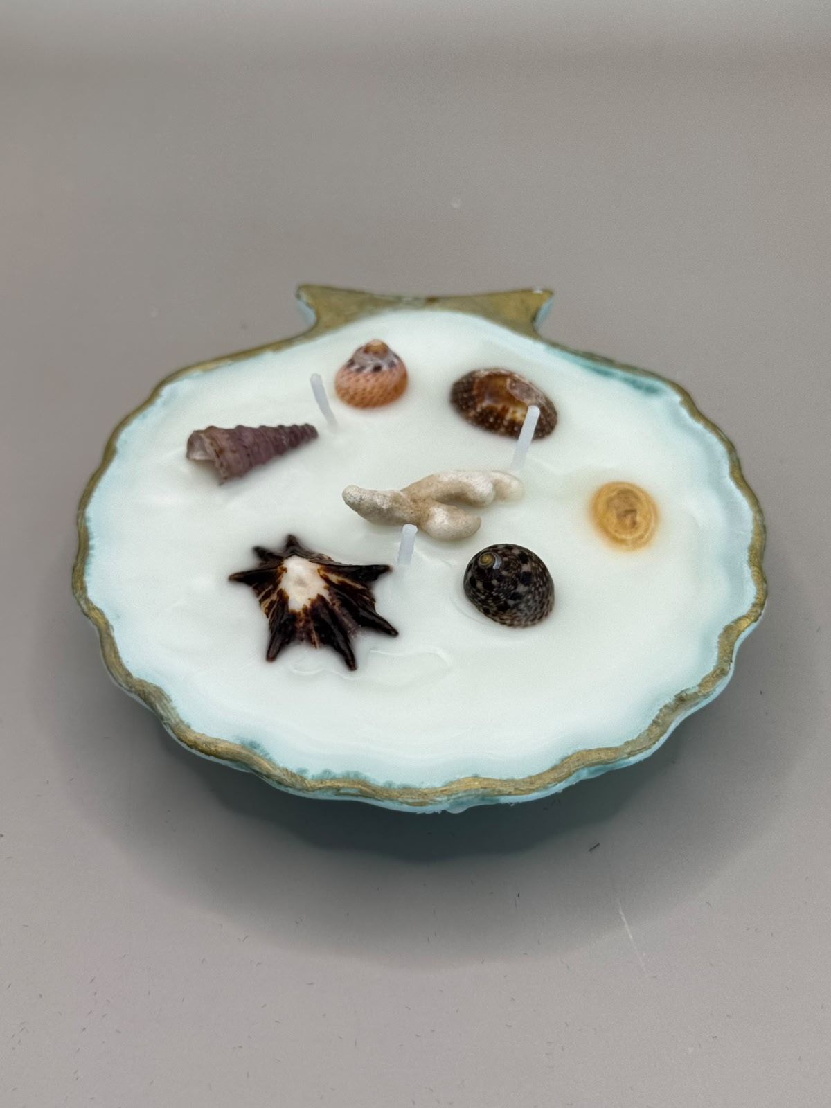 Scented candles in ceramic castings